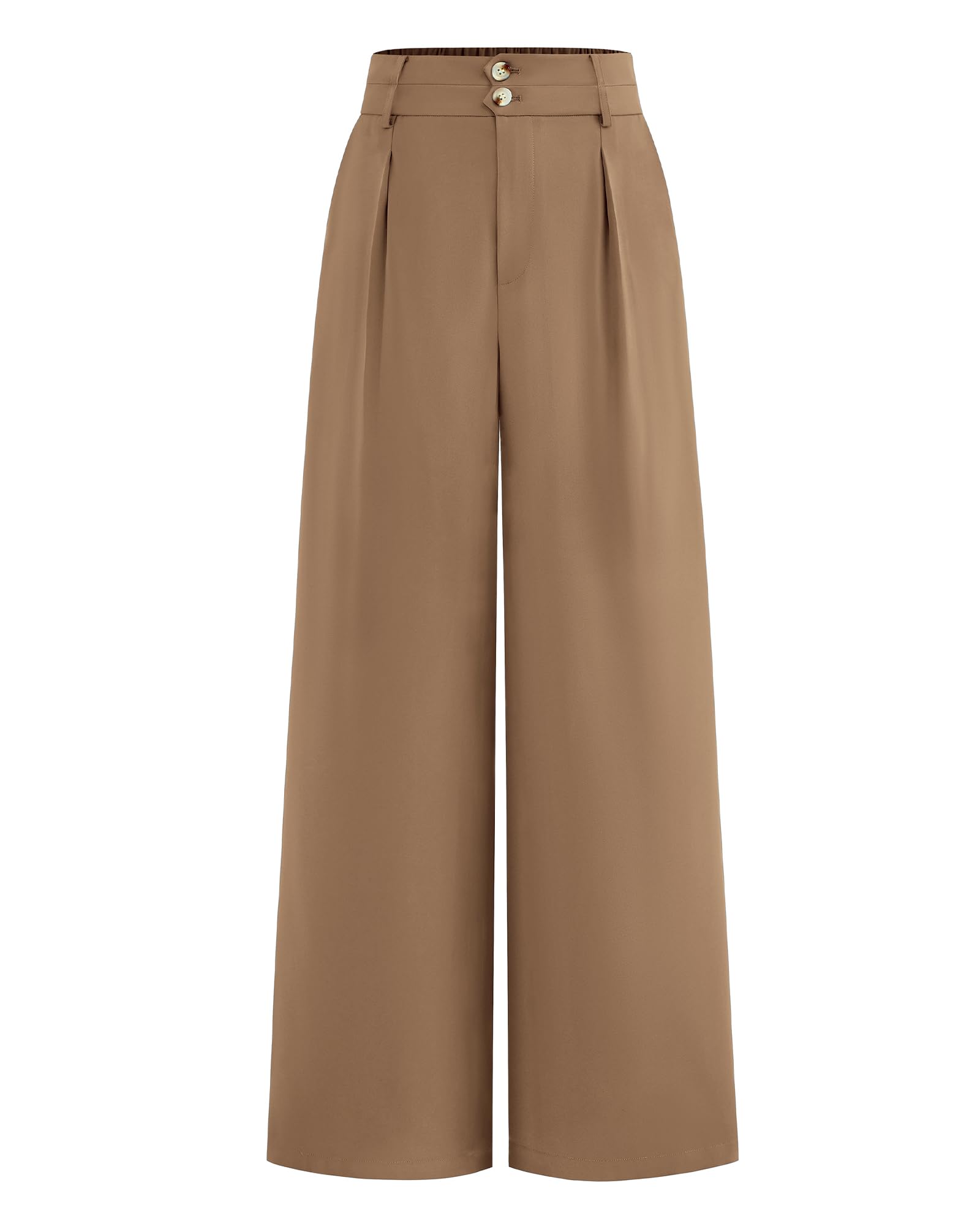 Pantalones De Vestir De Pierna Ancha Btfbm 2025 De Cintura Alta Para Mujer, Color Caqui - Venta Internacional.