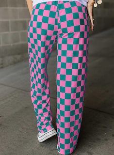 Foto 2 | Pantalones Acelit A Cuadros Casuales Para Mujer 2025, Primavera Y Verano, Rosa - Venta Internacional.