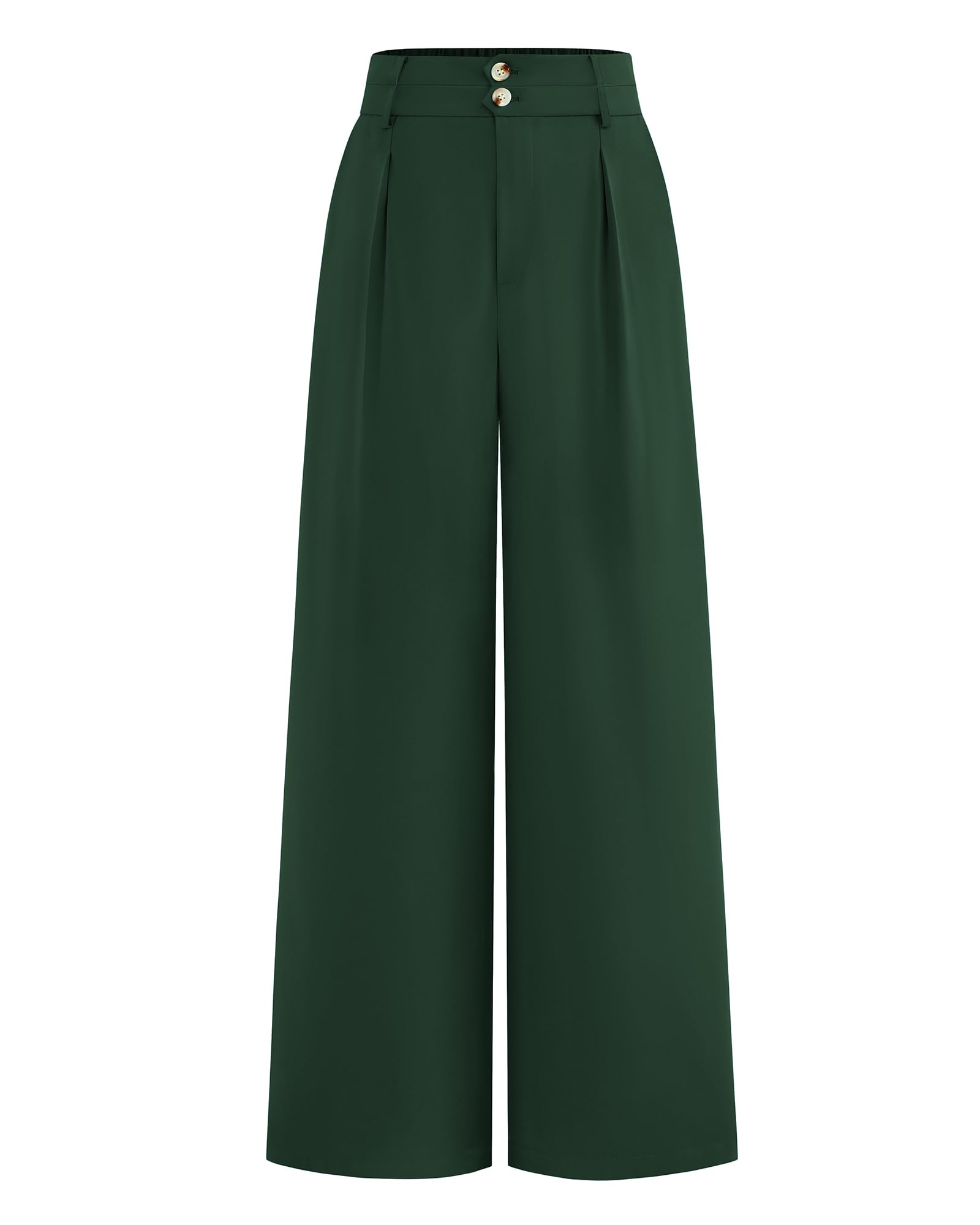 Pantalones De Vestir De Pierna Ancha Btfbm 2025 Para Mujer De Cintura Alta, Verde Oscuro - Venta Internacional.