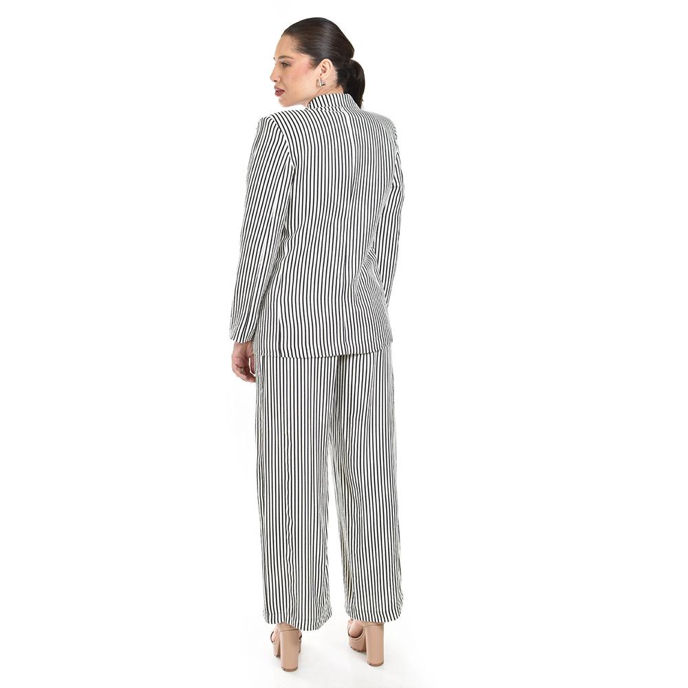 Foto 4 pulgar | Set De Blazer Y Pantalon A Rayas Roman Fashion /jjuvenil, 0190 (negro Lineas) Negro