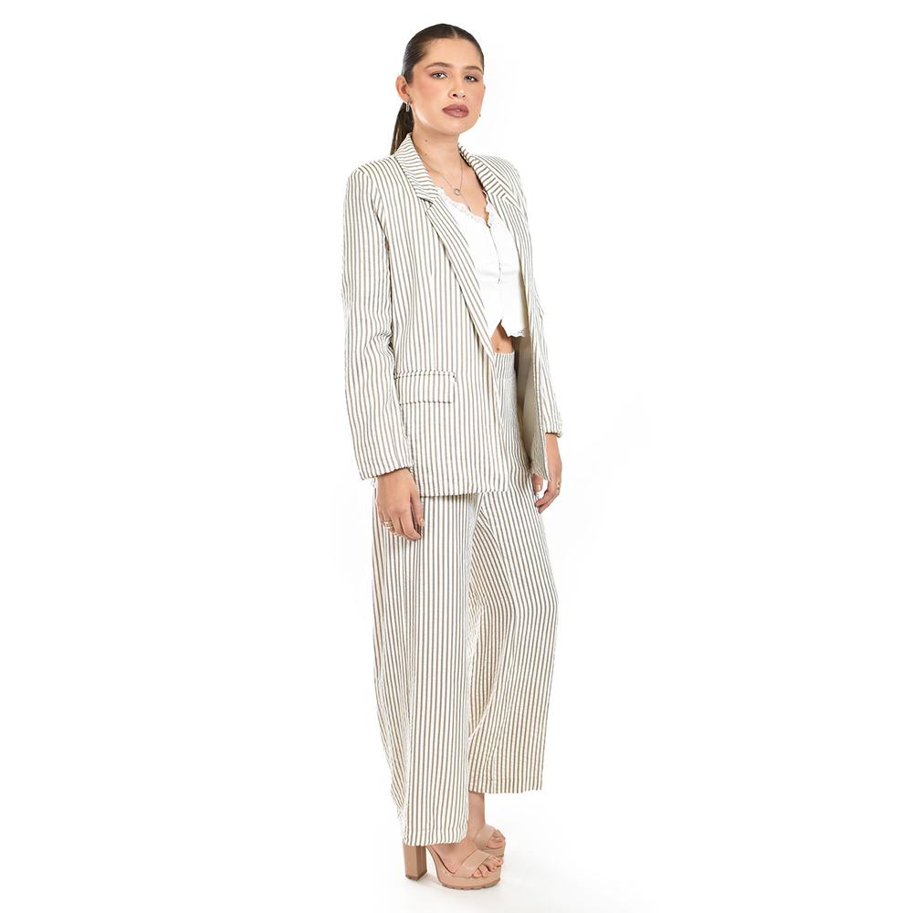 Foto 3 pulgar | Set De Blazer Y Pantalon A Rayas Roman Fashion /jjuvenil, 0190 (cafe Lineas) Cafe