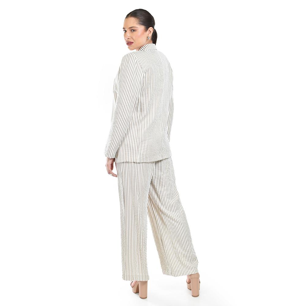 Foto 4 pulgar | Set De Blazer Y Pantalon A Rayas Roman Fashion /jjuvenil, 0190 (cafe Lineas) Cafe