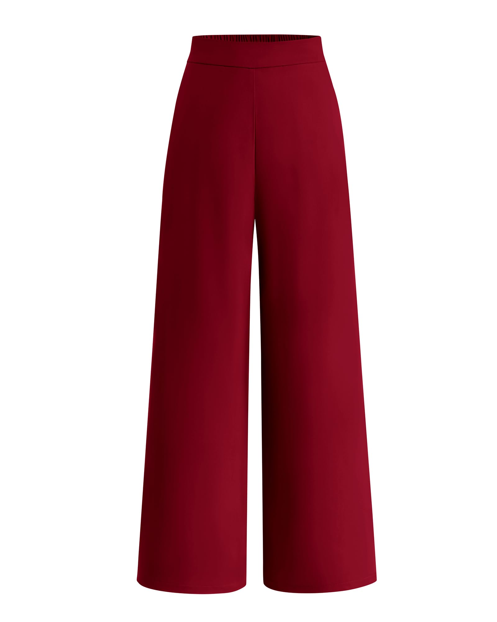 Pantalones De Pierna Ancha Btfbm Para Mujer, Elásticos, Cintura Alta, Color Rojo Vino - Venta Internacional.