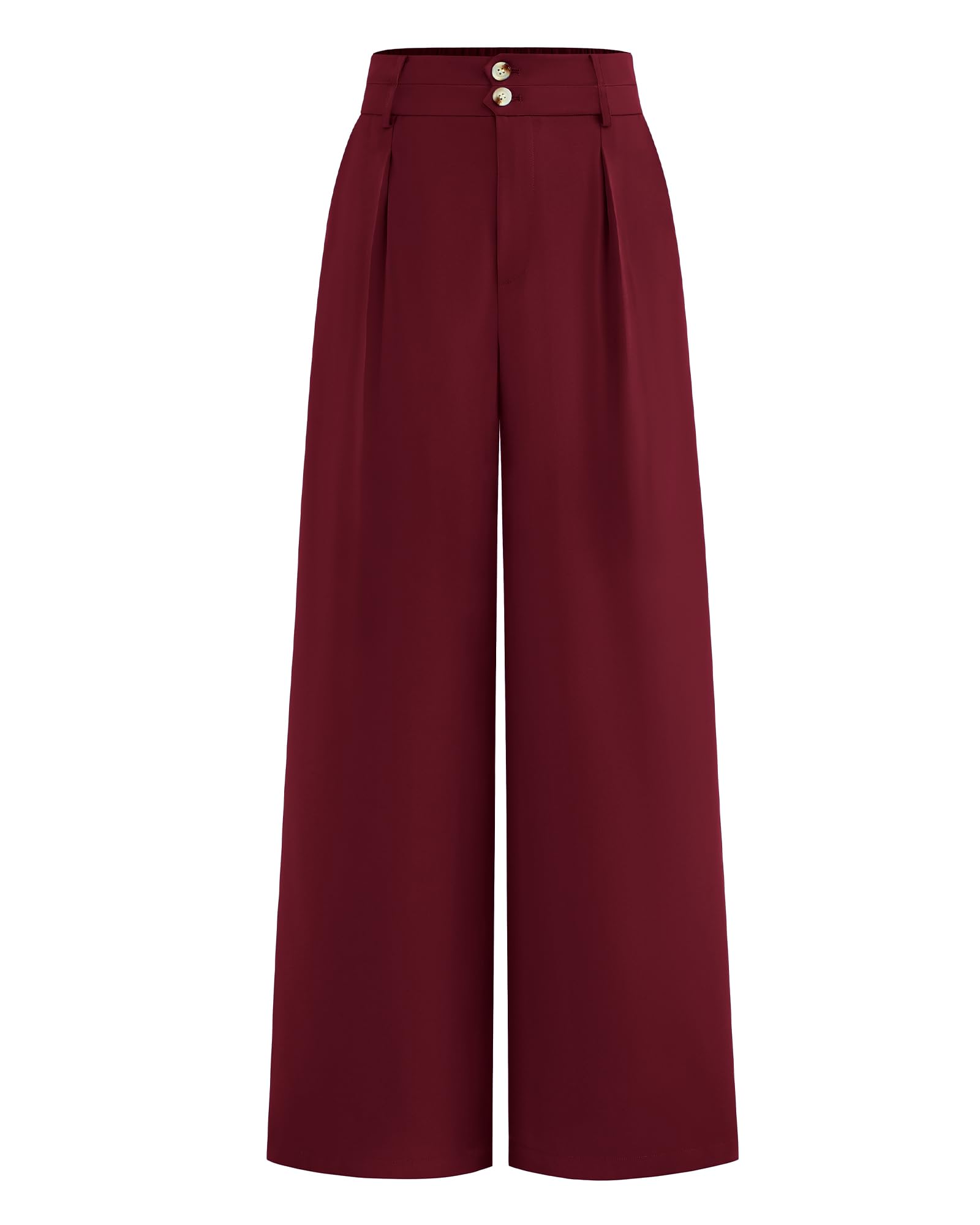Pantalones De Vestir De Pierna Ancha Btfbm 2025 De Cintura Alta Para Mujer, Color Rojo Vino - Venta Internacional.