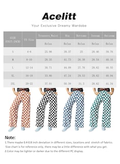 Foto 5 | Pantalones Acelit A Cuadros Casuales Para Mujer, Primavera Verano, Naranja - Venta Internacional.