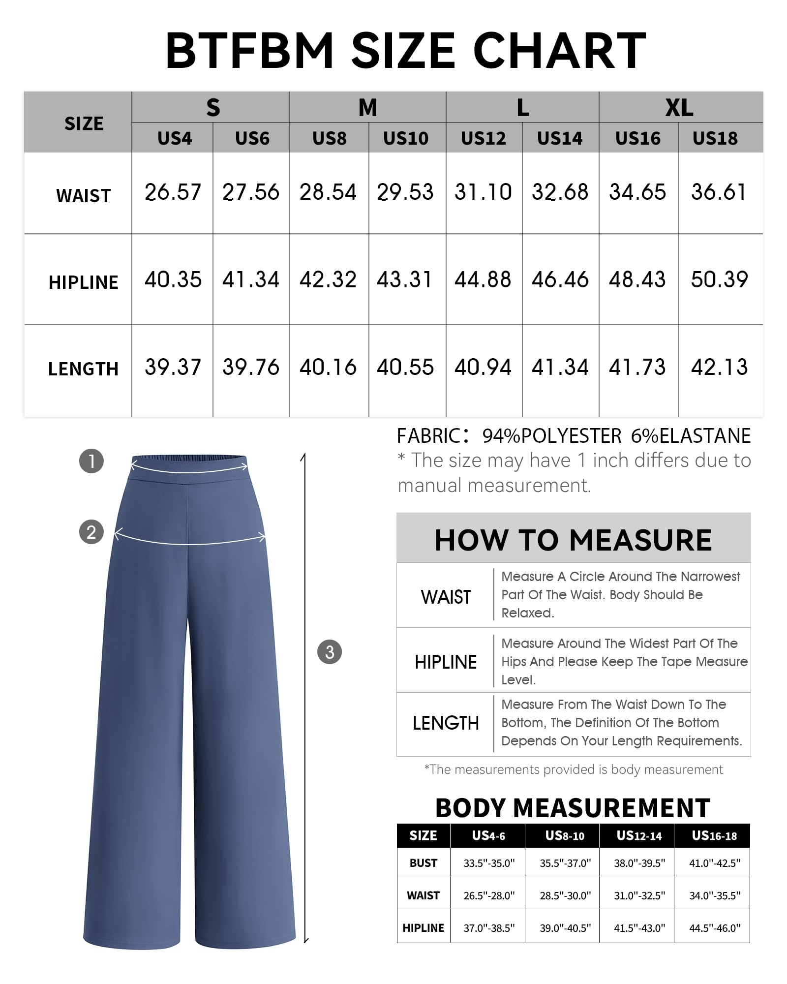Foto 7 pulgar | Pantalones De Pierna Ancha Btfbm Para Mujer, Elásticos, Cintura Alta, Color Palazzo Grey - Venta Internacional.