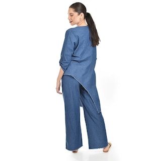 Foto 3 | Set Denim Con Diseño Asimetrico Roman Fashion /juvenil, 0050 (dark) Azul Oscuro