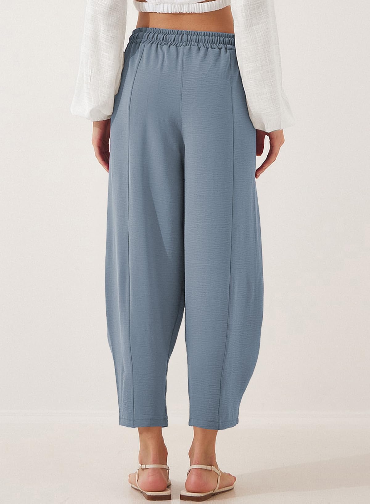 Foto 4 pulgar | Pantalones Evaless Para Mujer, Holgados, Holgados, Holgados, De Cintura Alta, Azules - Venta Internacional.