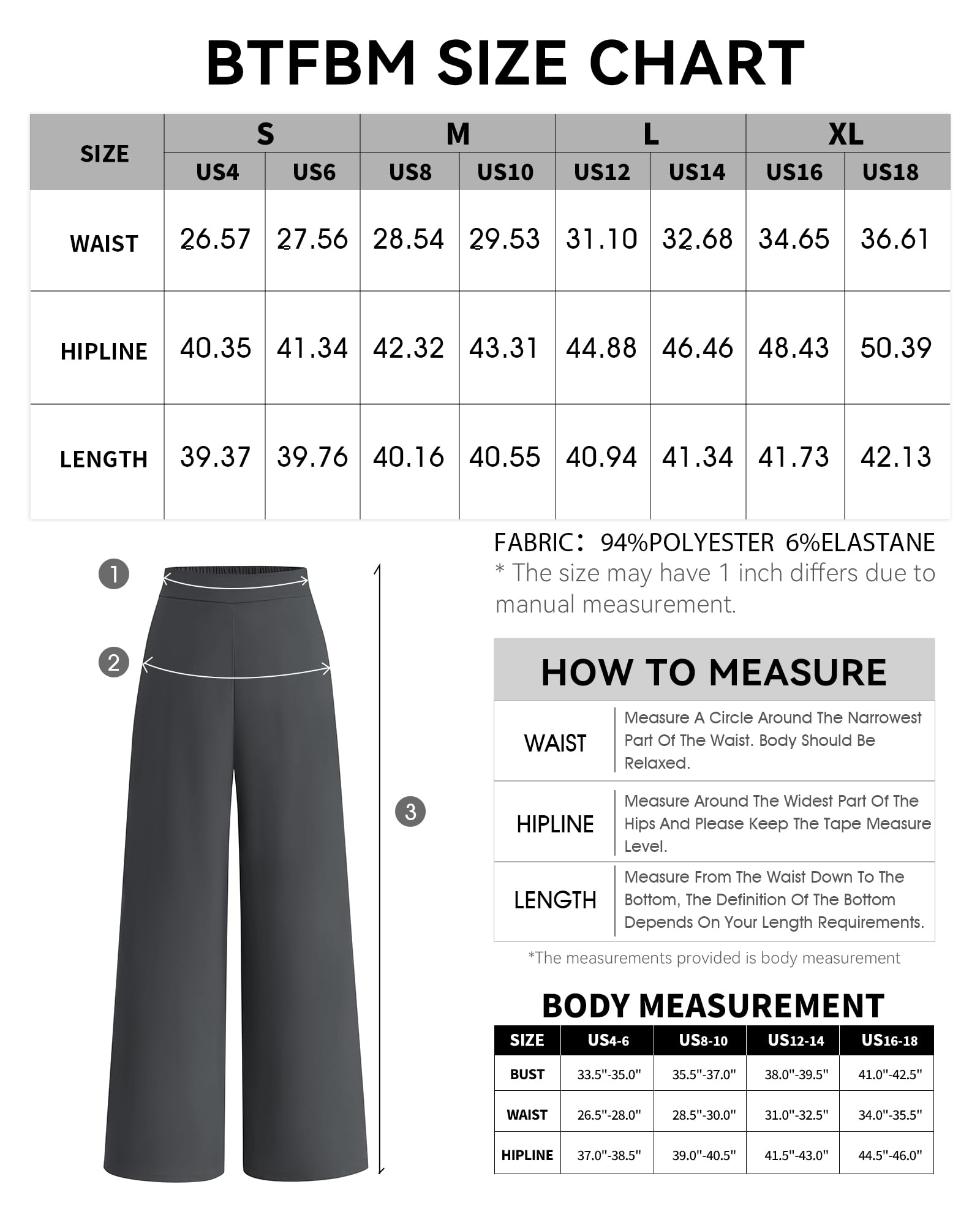 Foto 7 pulgar | Pantalones De Pierna Ancha Btfbm Para Mujer, Elásticos, Cintura Alta, Color Palazzo Grey - Venta Internacional.