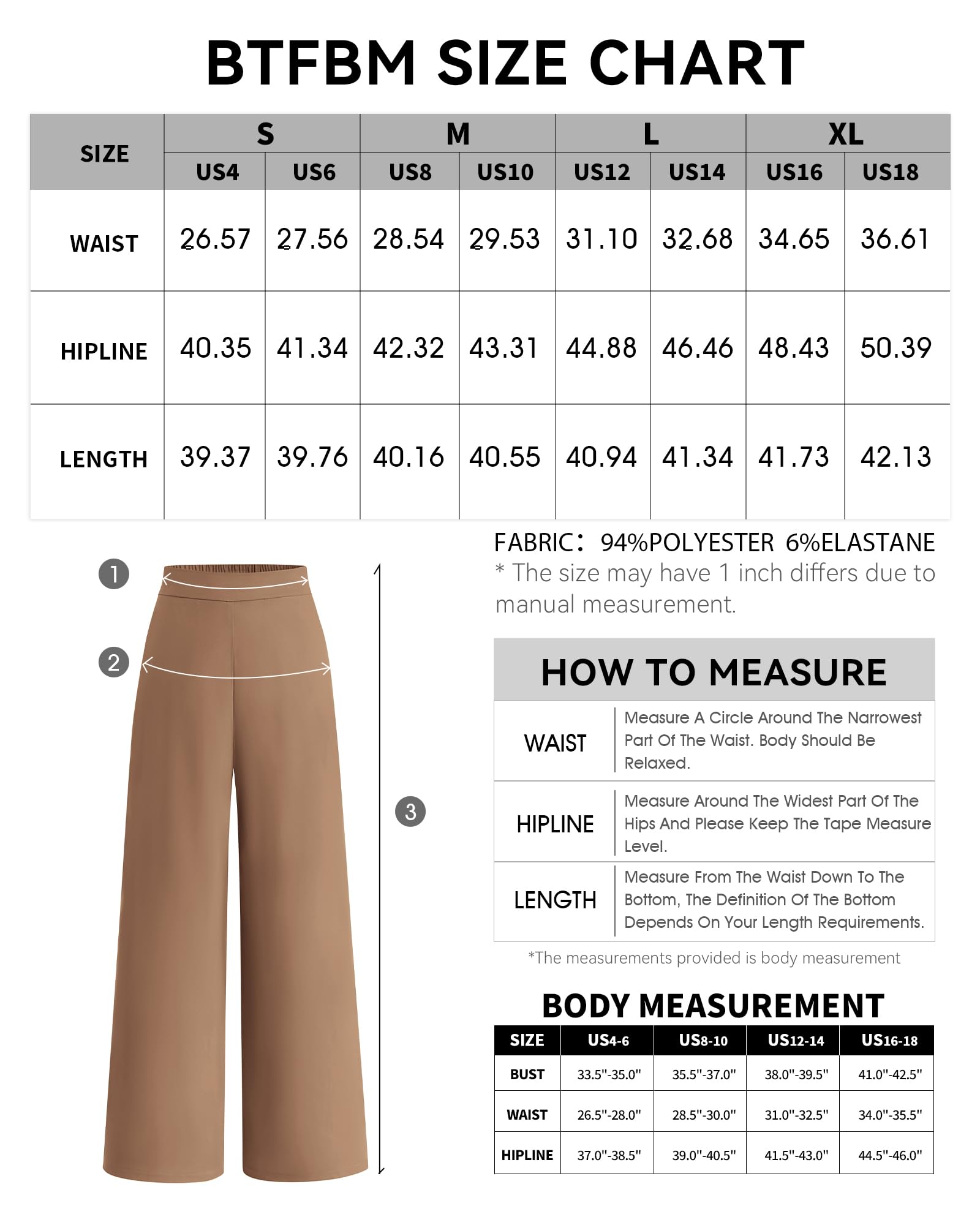 Foto 7 pulgar | Pantalones De Pierna Ancha Btfbm Para Mujer, Elásticos, Cintura Alta, Color Caqui - Venta Internacional.