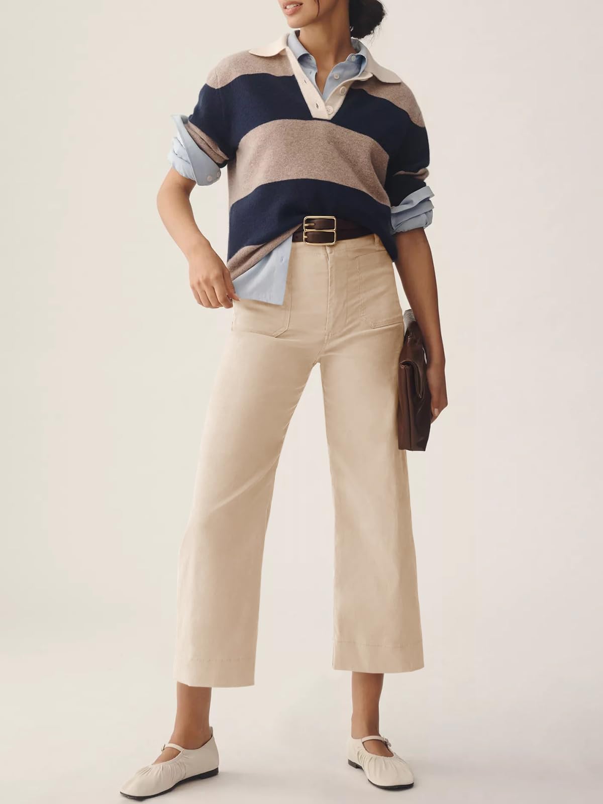 Foto 5 | Pantalones Cortos De Pierna Ancha Cicy Bell De Cintura Alta Para Mujer - Venta Internacional.