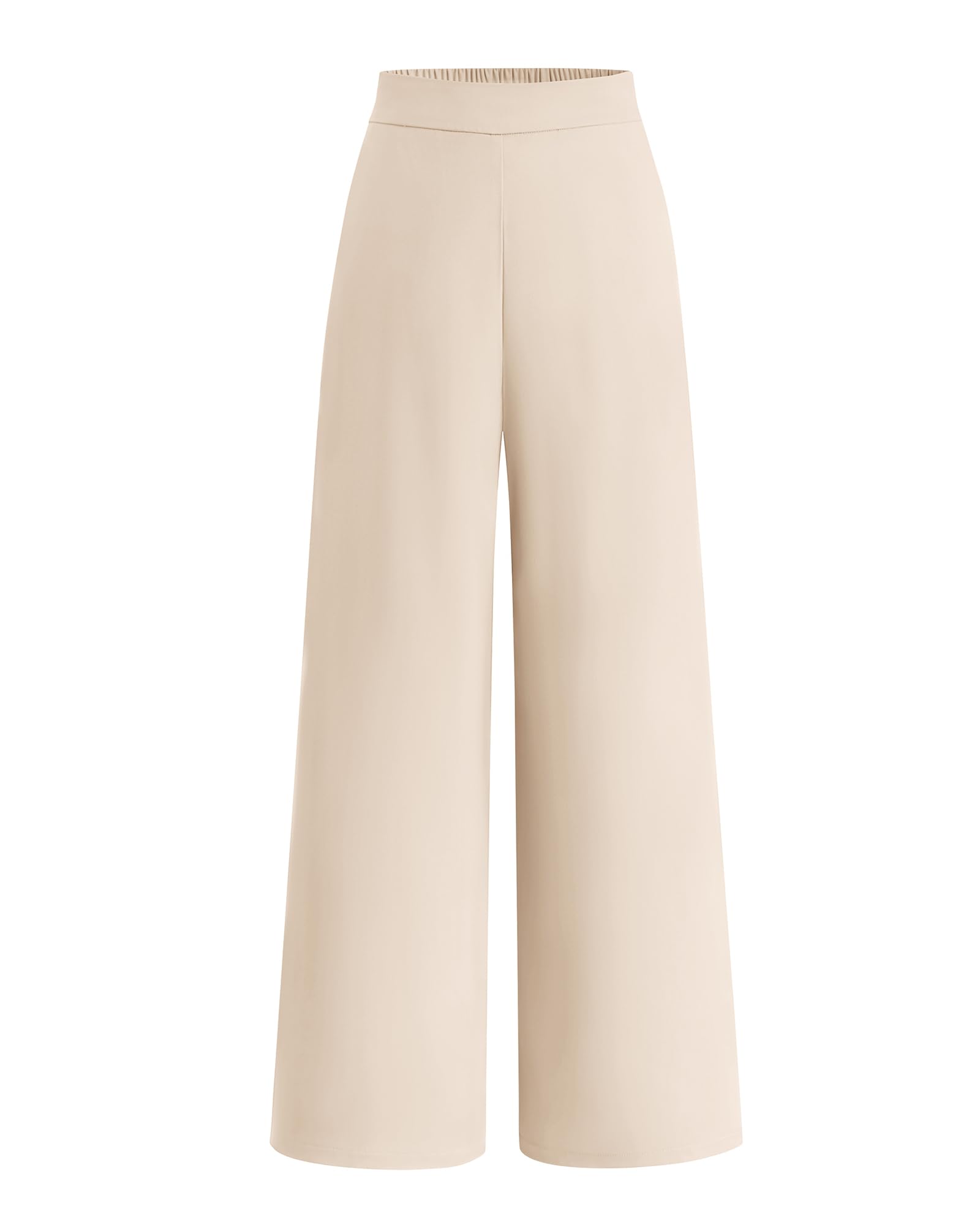 Foto 2 pulgar | Pantalones De Pierna Ancha Btfbm Para Mujer, Elásticos, Cintura Alta, Color Palazzo Beige - Venta Internacional.