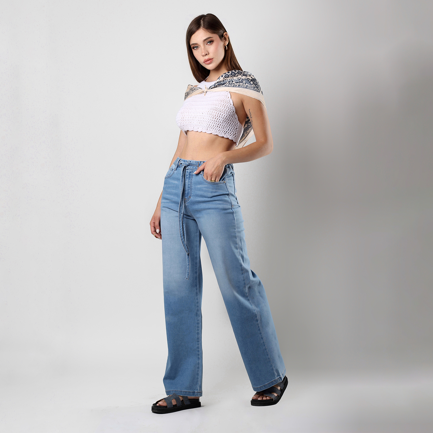 Foto 2 | Pantalón Recto Cadera Alta Para Mujer - Savi Basic