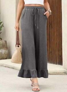 Foto 2 | Pantalones Evaless, Cintura Alta, Pierna Ancha, Acampanados, Gris, Para Mujer - Venta Internacional.