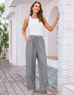 Foto 5 | Pantalones Grace Karin Con Cintura Elástica Para Mujer, Color Gris, 2xl - Venta Internacional.