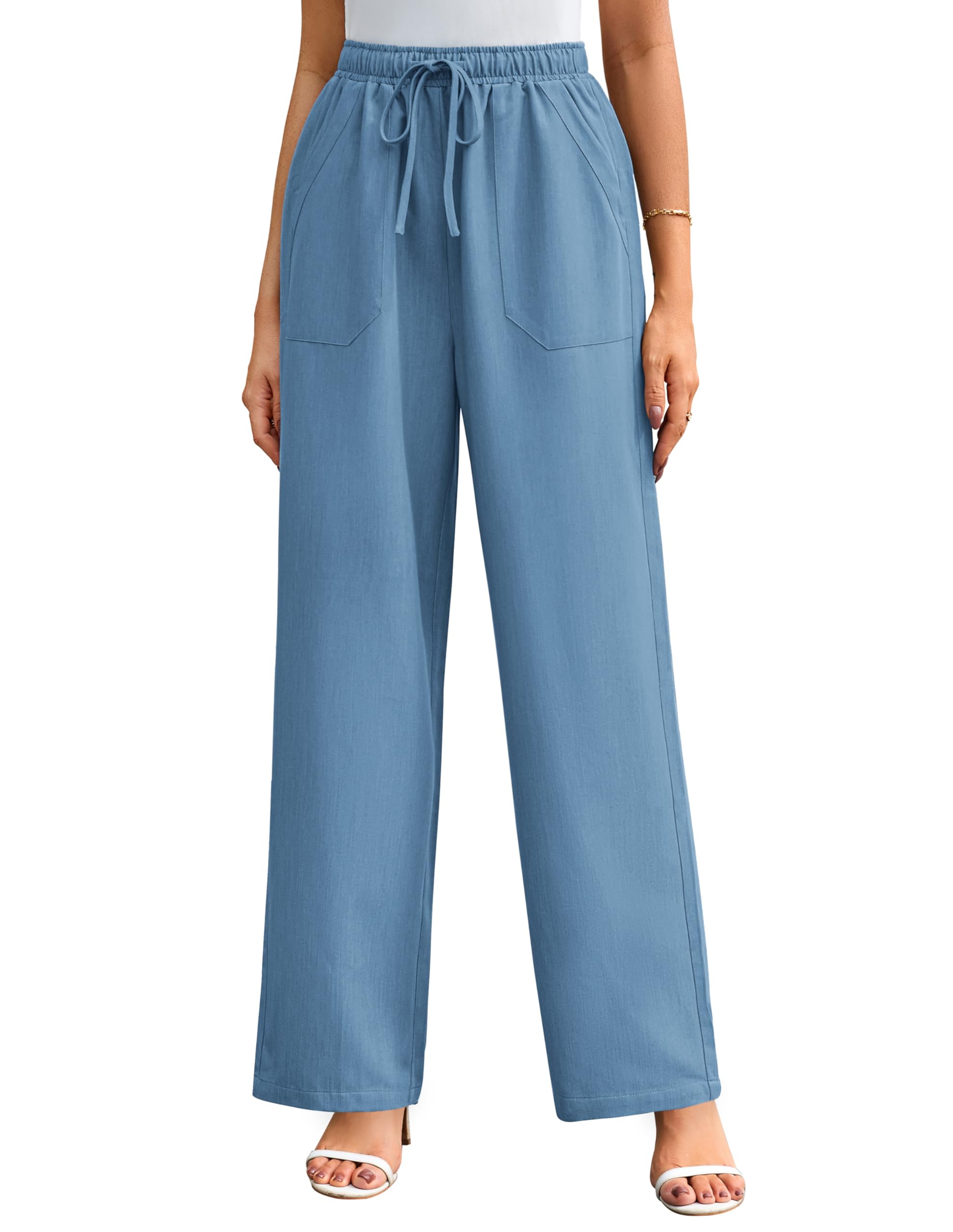 Foto 2 pulgar | Pantalones Palazzo Grace Karin Elásticos De Cintura Alta, Color Azul Claro, L, Mujer - Venta Internacional.