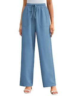 Foto 1 | Pantalones Palazzo Grace Karin Elásticos De Cintura Alta, Color Azul Claro, L, Mujer - Venta Internacional.