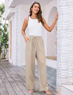 Foto 5 | Pantalones Palazzo Grace Karin De Verano Para Mujer, Color Albaricoque, Talla S - Venta Internacional.
