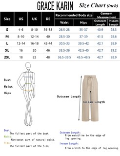 Foto 6 | Pantalones Casuales Grace Karin De Verano Con Cordón En La Cintura Y Pierna Ancha - Venta Internacional.