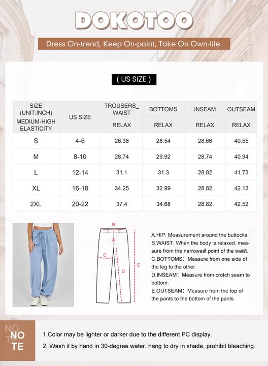 Foto 6 | Pantalones Dokotoo, Pantalones Cargo Informales De Cintura Alta Para Mujer - Venta Internacional.