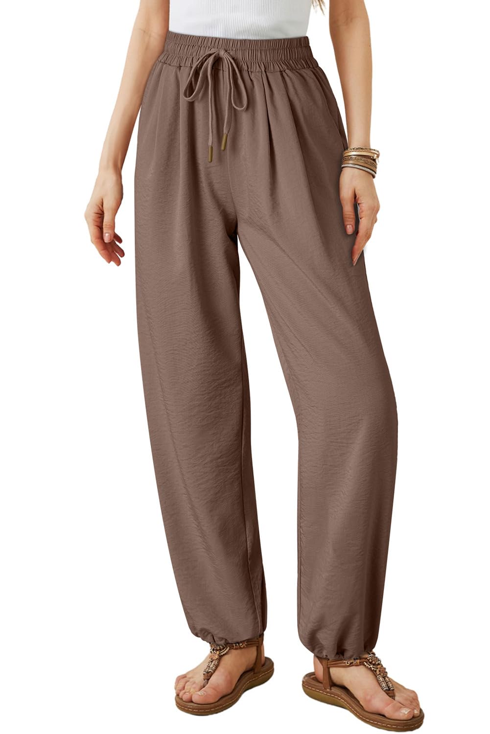 Foto 2 pulgar | Pantalones Cargo Dokotoo Lady Summer Boho 2025 De Cintura Alta, Color Marrón - Venta Internacional.