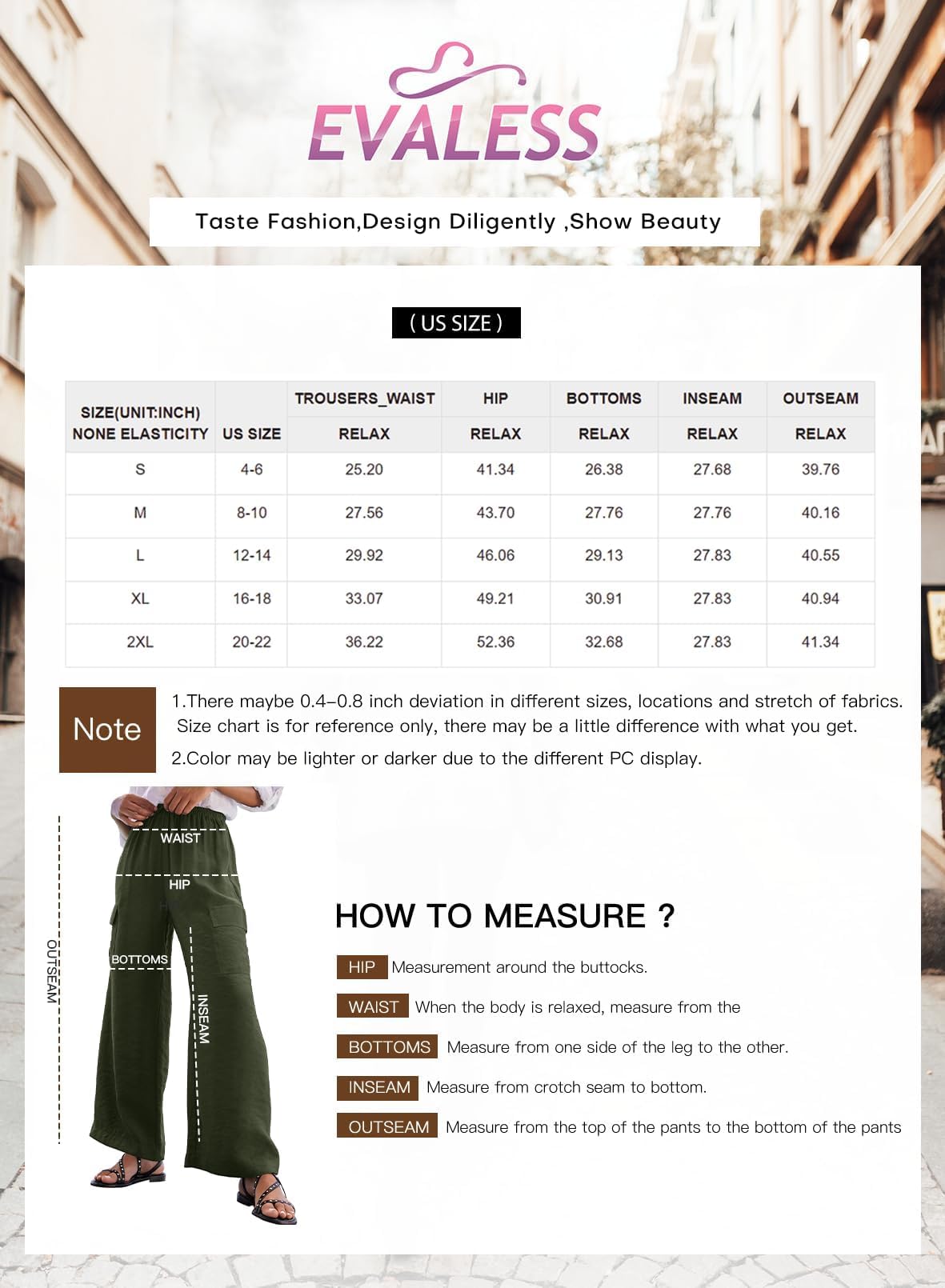 Foto 4 | Pantalones Palazzo Evaless, Casual, Cintura Alta, Pierna Ancha, 2xl, Verde - Venta Internacional.