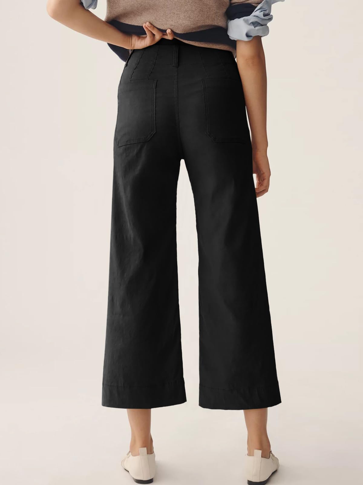 Foto 3 pulgar | Pantalones Cortos De Pierna Ancha Cicy Bell De Cintura Alta Para Mujer Negra - Venta Internacional.