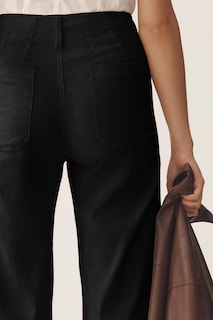 Foto 4 | Pantalones Cortos De Pierna Ancha Cicy Bell De Cintura Alta Para Mujer Negra - Venta Internacional.