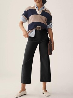 Foto 5 | Pantalones Cortos De Pierna Ancha Cicy Bell De Cintura Alta Para Mujer Negra - Venta Internacional.