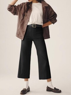 Foto 6 | Pantalones Cortos De Pierna Ancha Cicy Bell De Cintura Alta Para Mujer Negra - Venta Internacional.