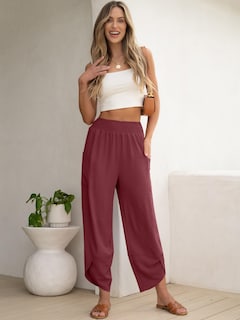 Foto 2 | Pantalones Capri Anrabess Palazzo Summer De Pierna Ancha Para Mujer - Venta Internacional.