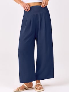 Foto 2 | Pantalones Palazzo Anrabess Para Mujer, Pierna Ancha, Cintura Alta, Azul Marino - Venta Internacional.
