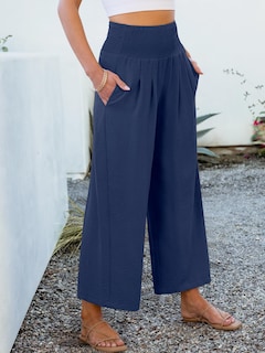 Foto 6 | Pantalones Palazzo Anrabess Para Mujer, Pierna Ancha, Cintura Alta, Azul Marino - Venta Internacional.