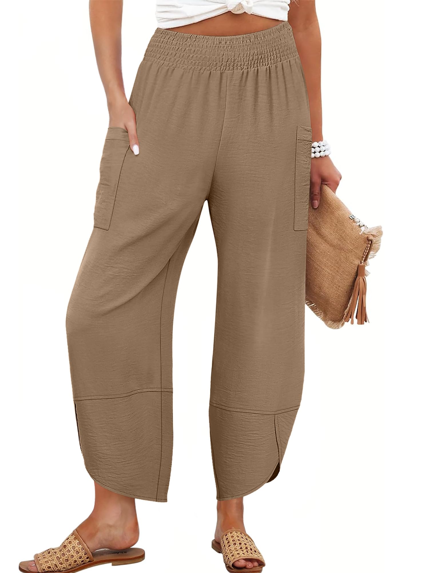 Foto 1 | Pantalones Capri Anrabess 2025 De Verano De Pierna Ancha Para Mujer - Venta Internacional.