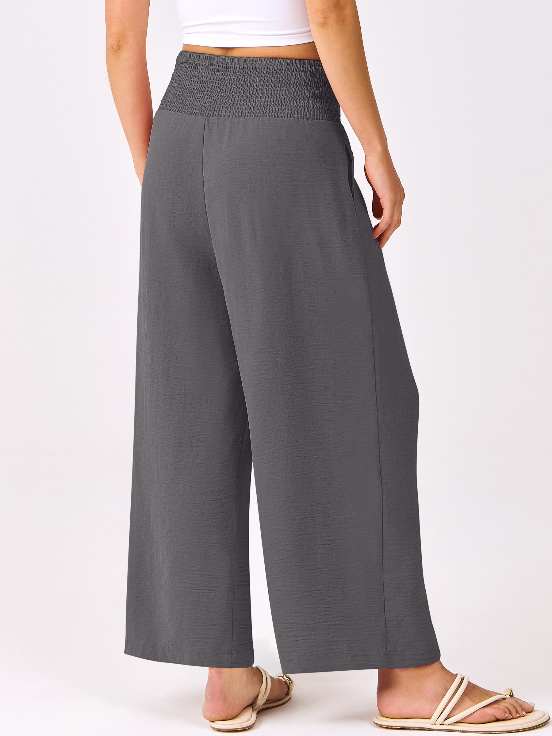 Foto 4 pulgar | Pantalones Palazzo Anrabess Para Mujer, Pernera Ancha Y Cintura Alta, Color Gris - Venta Internacional.