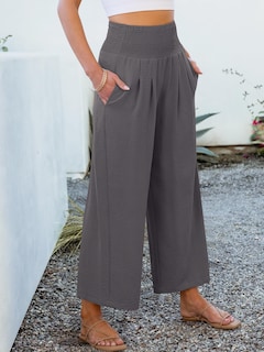 Foto 6 | Pantalones Palazzo Anrabess Para Mujer, Pernera Ancha Y Cintura Alta, Color Gris - Venta Internacional.
