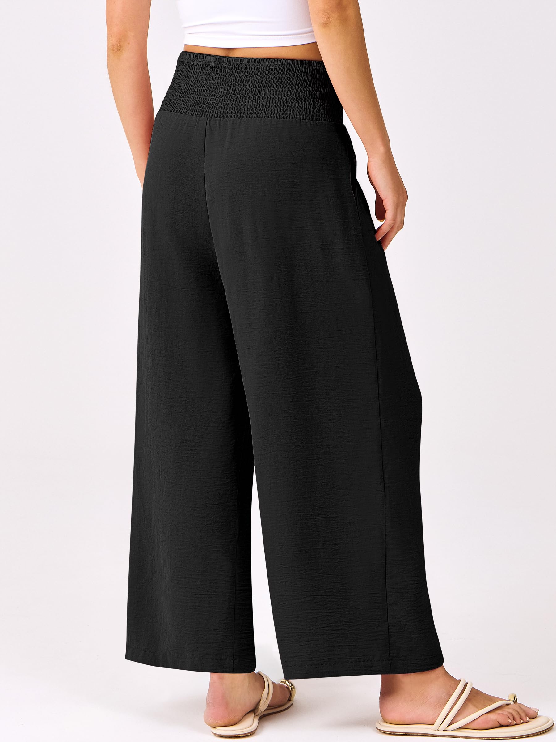Foto 4 pulgar | Pantalones Palazzo Anrabess Para Mujer, Pierna Ancha, Cintura Alta, Negros - Venta Internacional.