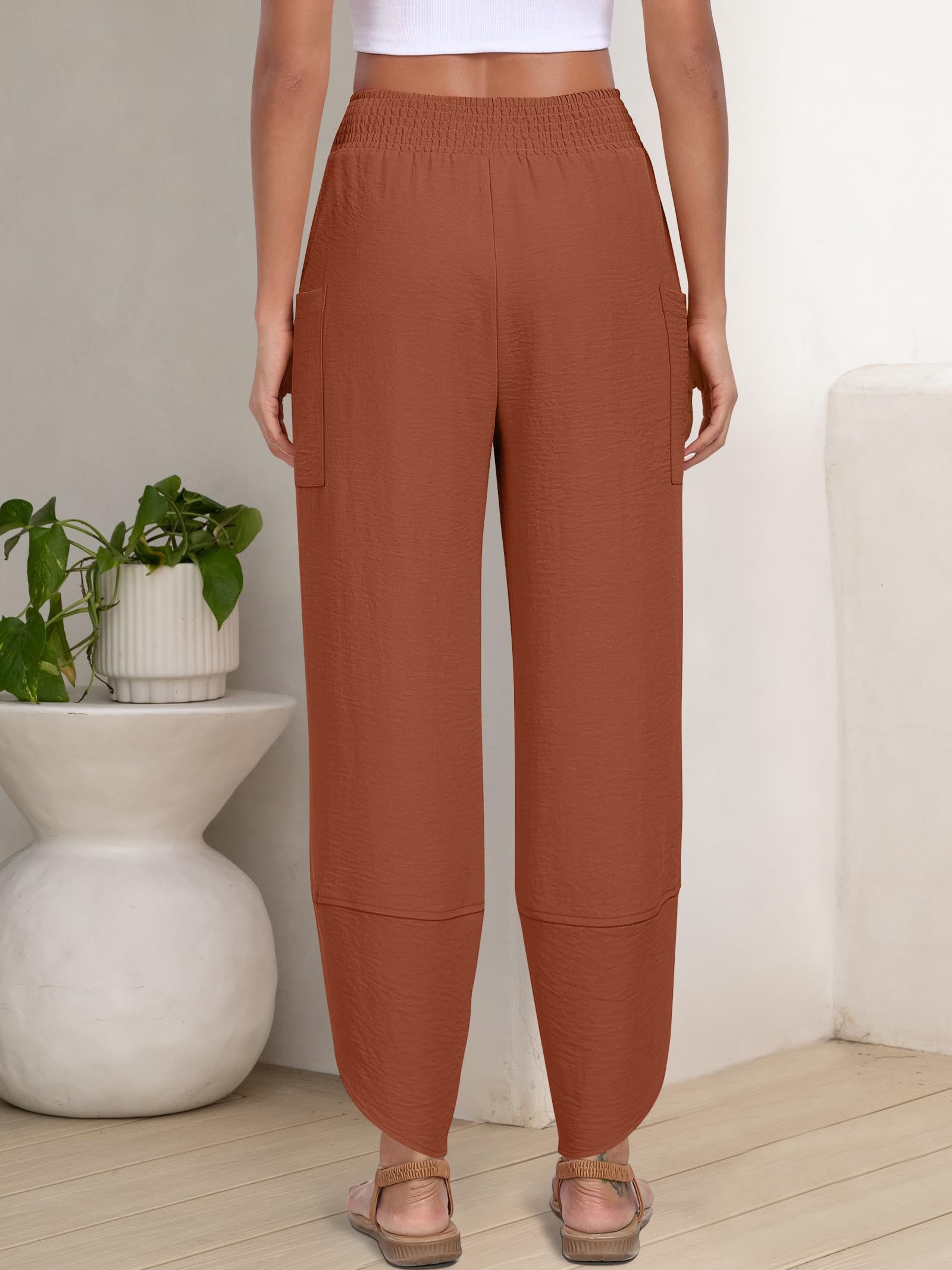 Foto 6 pulgar | Pantalones Capri Anrabess Palazzo De Pierna Ancha Para Mujer, Color Caramelo - Venta Internacional.