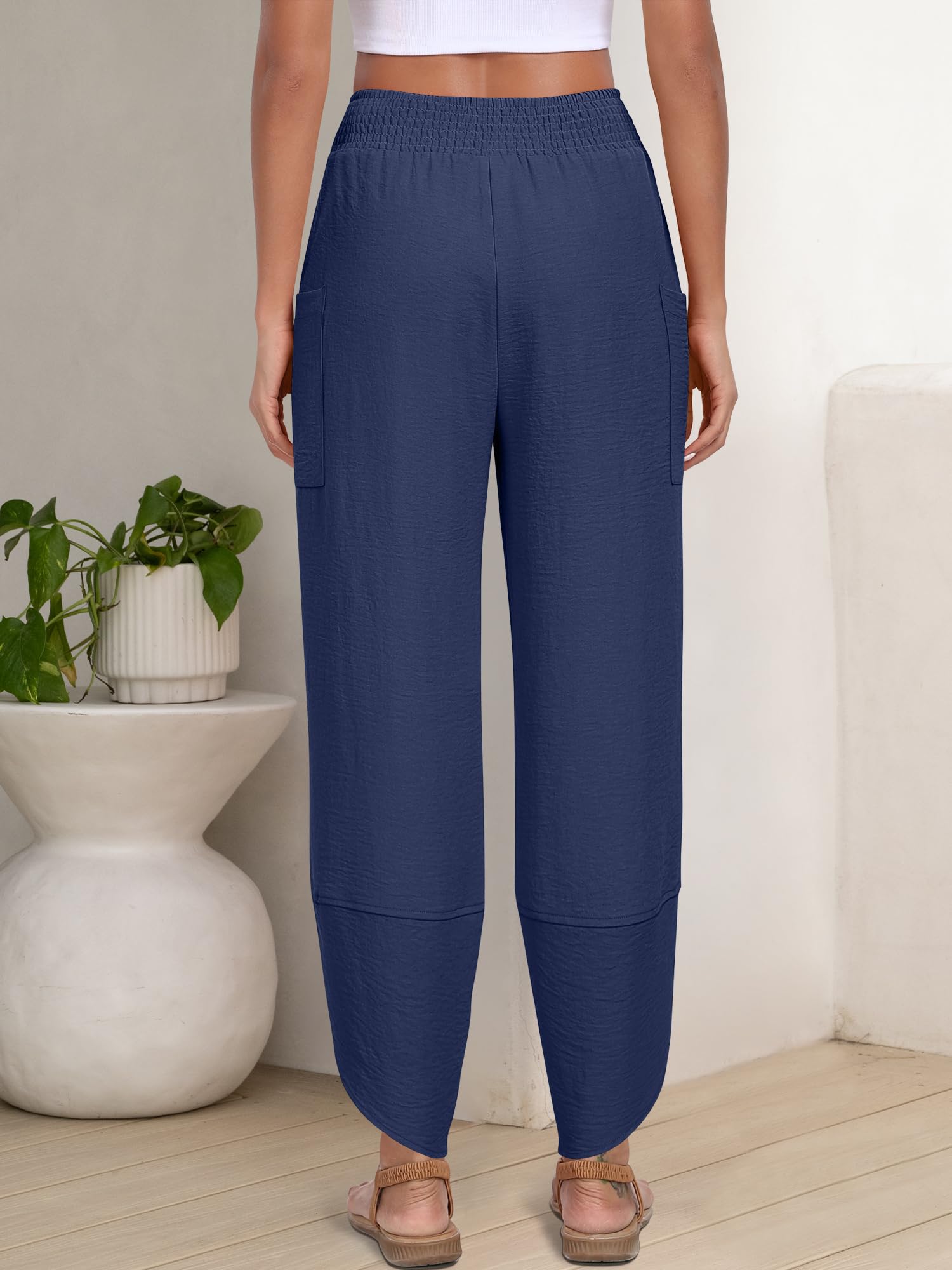 Foto 6 pulgar | Pantalones Capri Anrabess Palazzo Summer De Pierna Ancha Para Mujer - Venta Internacional.