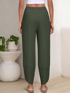 Foto 5 | Pantalones Capri Anrabess Palazzo De Pierna Ancha Para Mujer, Color Verde Oscuro - Venta Internacional.