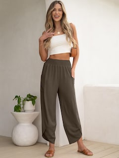 Foto 2 | Pantalones Capri Anrabess 2025 De Verano, Pernera Ancha, Color Café, Para Mujer - Venta Internacional.