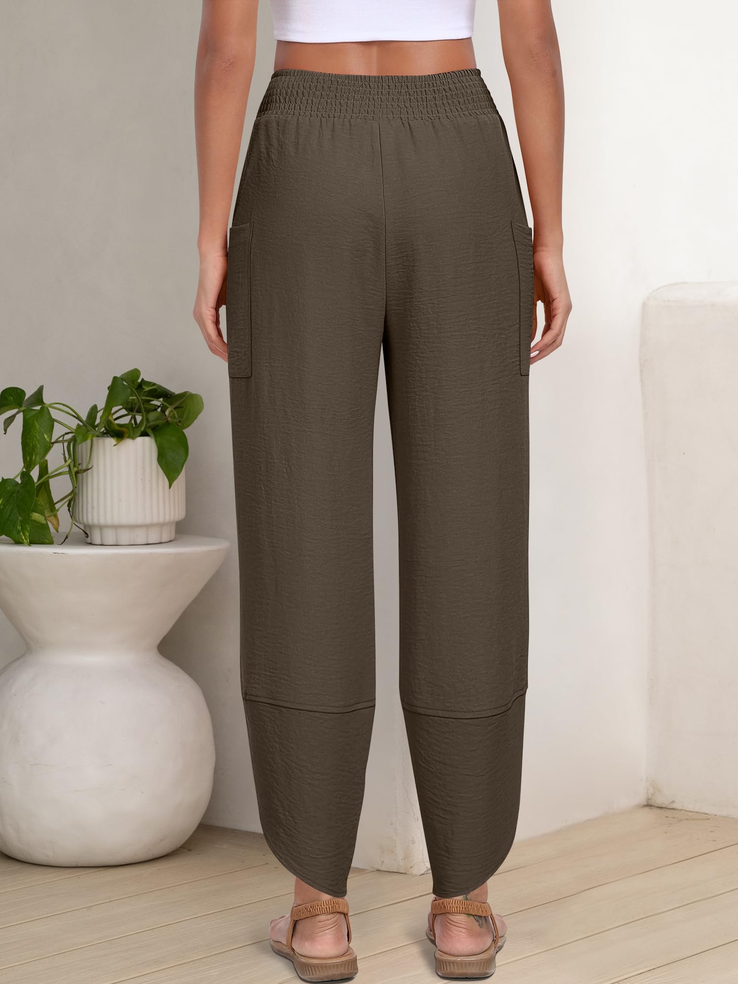 Foto 6 pulgar | Pantalones Capri Anrabess 2025 De Verano, Pernera Ancha, Color Café, Para Mujer - Venta Internacional.