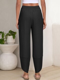 Foto 5 | Pantalones Capri Anrabess Palazzo De Pierna Ancha Para Mujer, Color Negro - Venta Internacional.