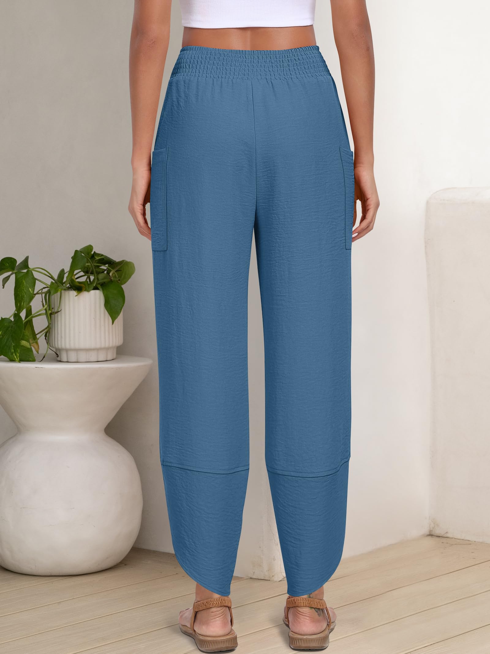 Foto 6 pulgar | Pantalones Capri Anrabess Palazzo Summer De Pierna Ancha Para Mujer - Venta Internacional.