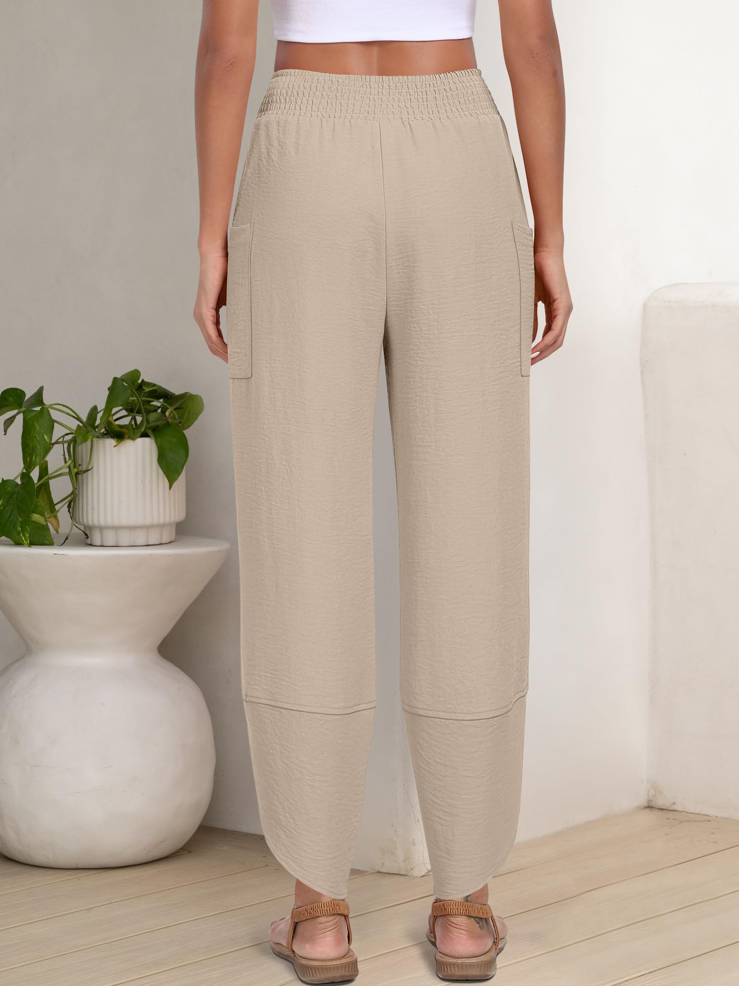 Foto 6 pulgar | Pantalones Capri Anrabess Palazzo De Pierna Ancha Para Mujer De Verano - Venta Internacional.