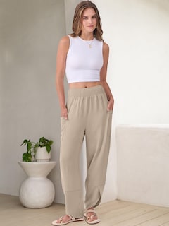 Foto 6 | Pantalones Capri Anrabess Palazzo De Pierna Ancha Para Mujer De Verano - Venta Internacional.