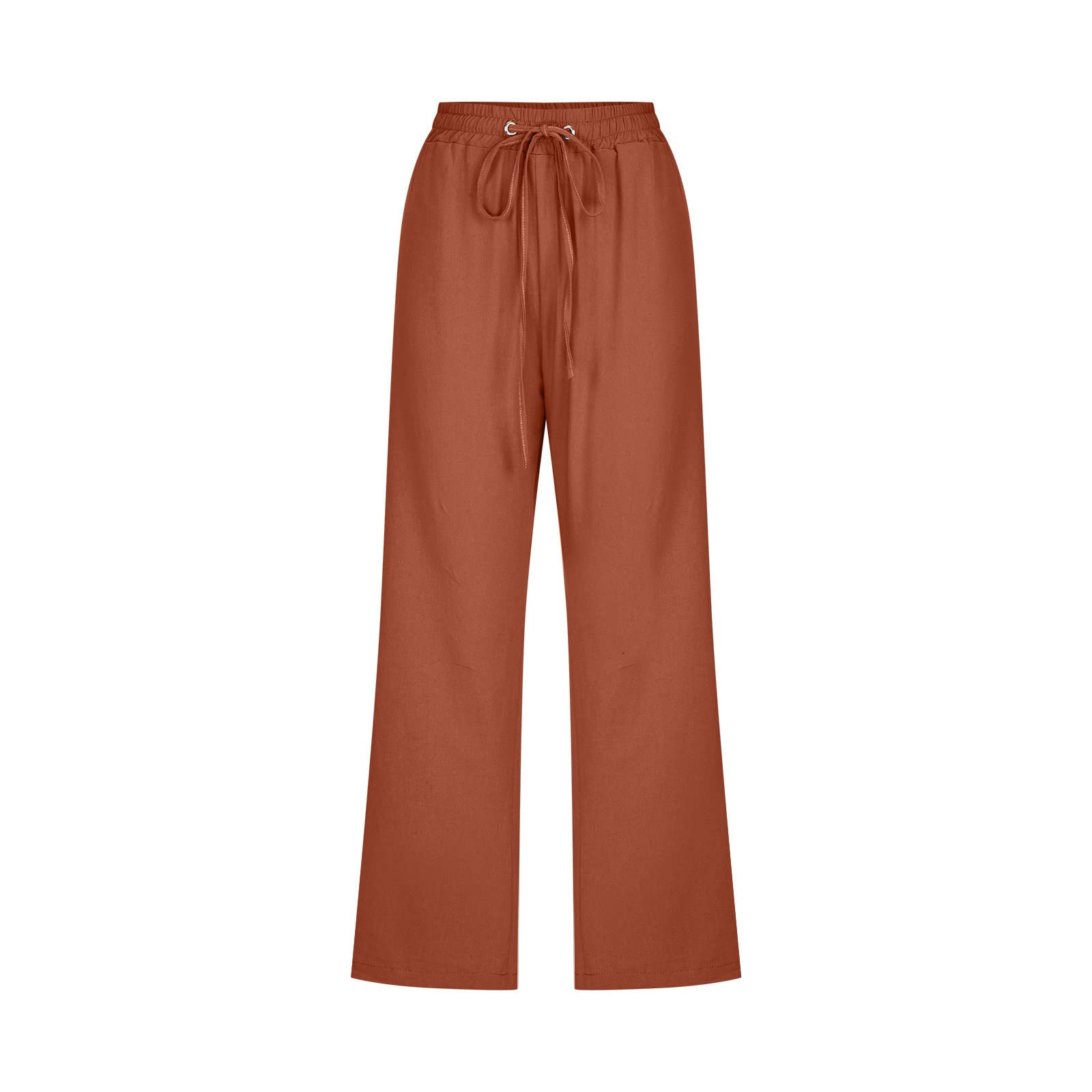 Foto 5 pulgar | Pantalones Capris Para Mujer, Algodón Y Lino, Holgados, Para Verano, B01, Color Café - Venta Internacional.
