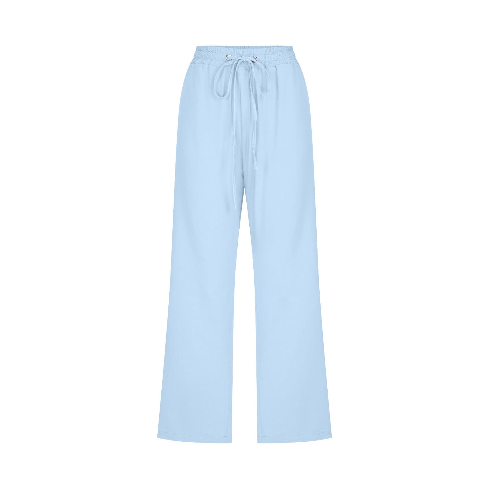 Foto 4 | Pantalones Capri Lightning Deals Para Mujer, Lino, Talla Pequeña, Azul Claro - Venta Internacional.