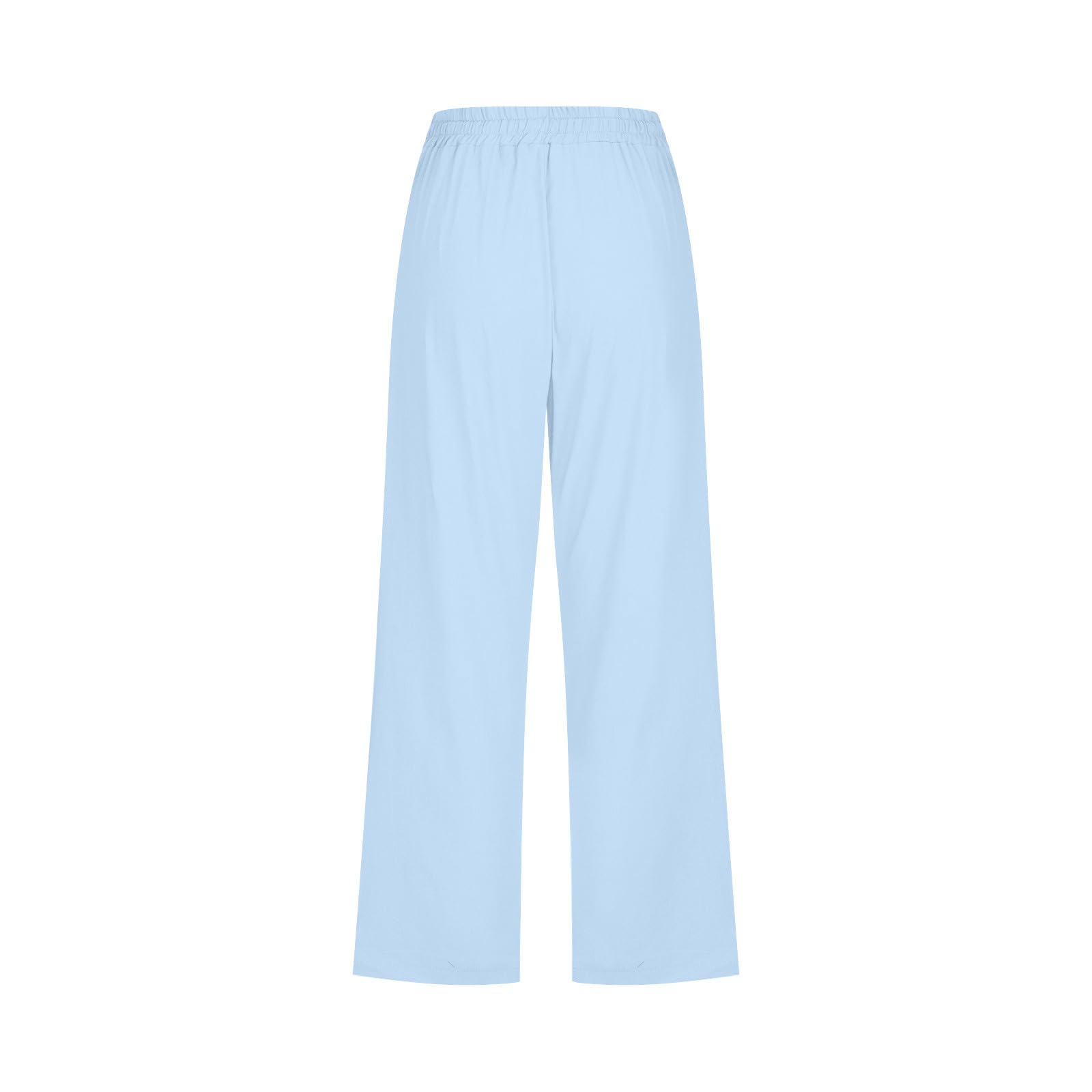 Foto 6 pulgar | Pantalones Capri Lightning Deals Para Mujer, Lino, Talla Pequeña, Azul Claro - Venta Internacional.