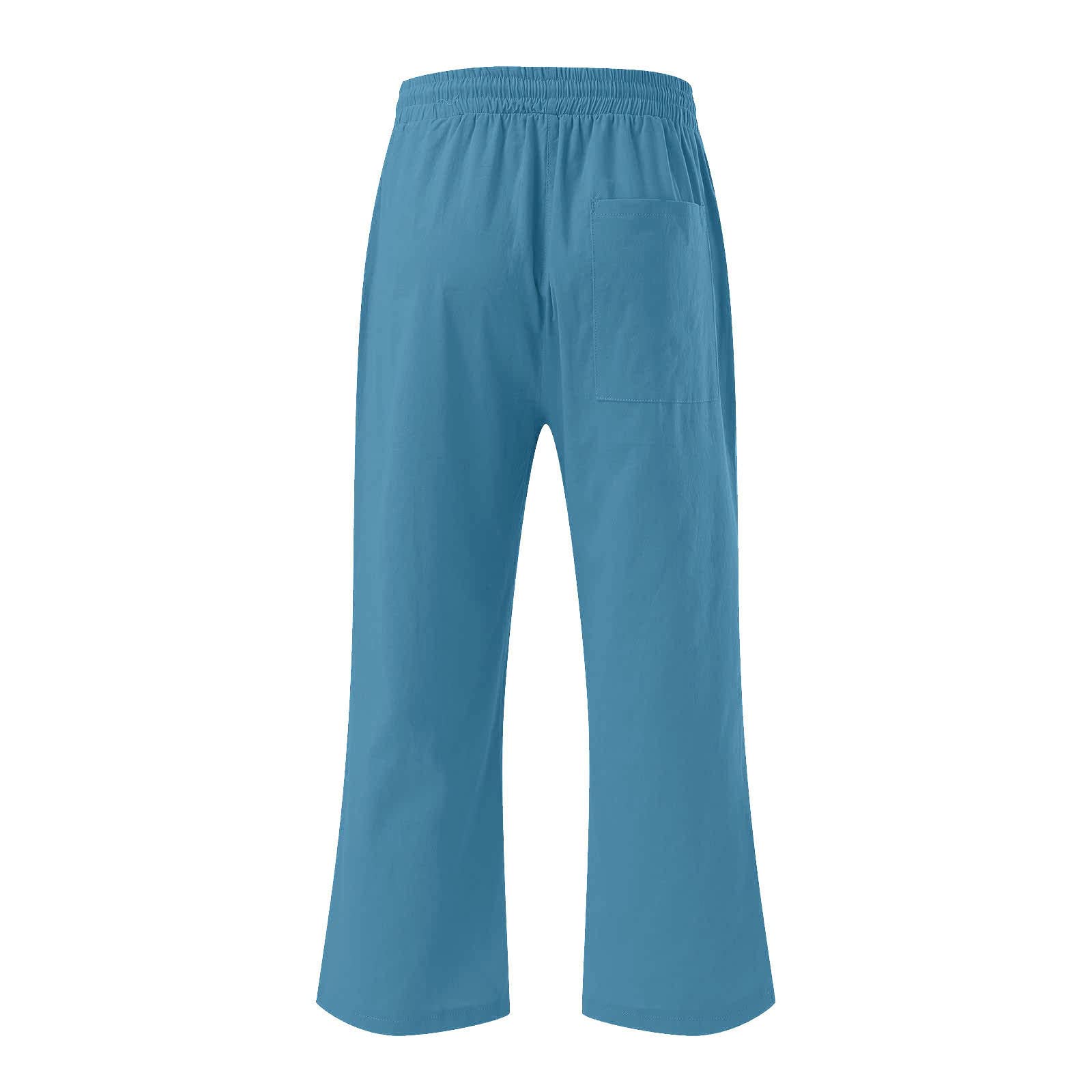 Foto 5 pulgar | Pantalones Capri Genéricos De Verano Con Cordón De Lino D01 Azul Oscuro - Venta Internacional.